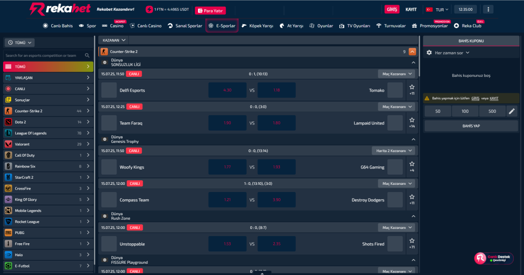rekabet e-sporlar